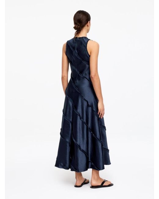 ARKET Blue Frill Satin Dress