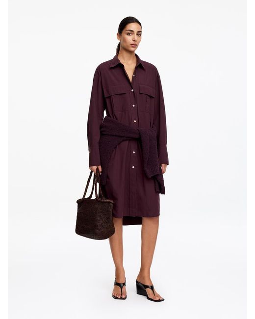 ARKET Purple Cotton Shirt Dress