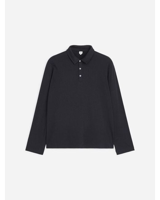 ARKET Blue Lightweight Polo Shirt for men
