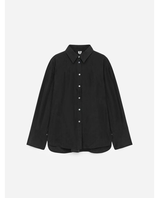 ARKET Black Fitted Silk Shirt