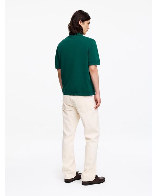 ARKET Green Fine-Knit Polo Shirt for men