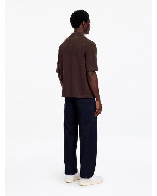 ARKET Brown Bouclé Polo Shirt for men