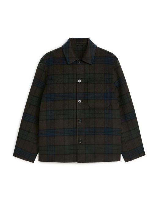 ARKET Black Double-face Wool Blend Overshirt for men