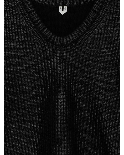 ARKET Black Coated Wool Jumper
