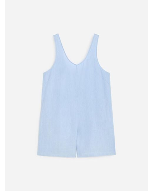 ARKET Blue Short Linen Jumpsuit