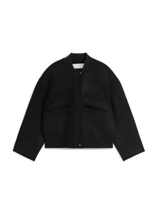 ARKET Black Unlined Wool Jacket