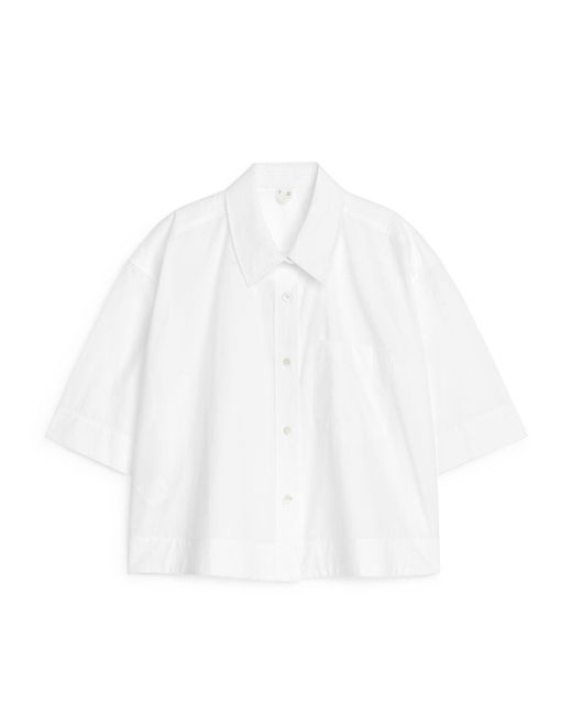 ARKET White Short-sleeve Cotton Shirt