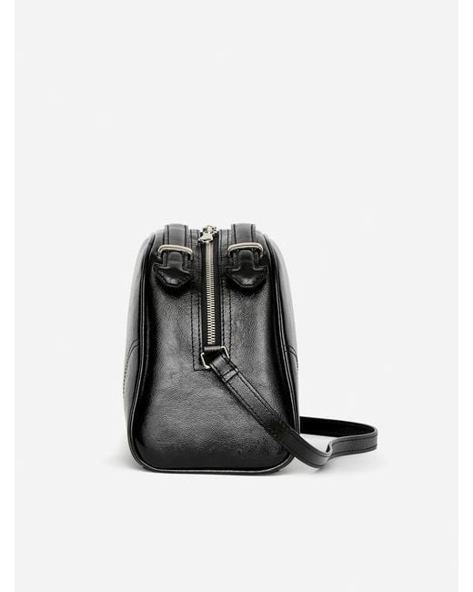 ARKET Gray Lacquered Leather Crossbody Bag