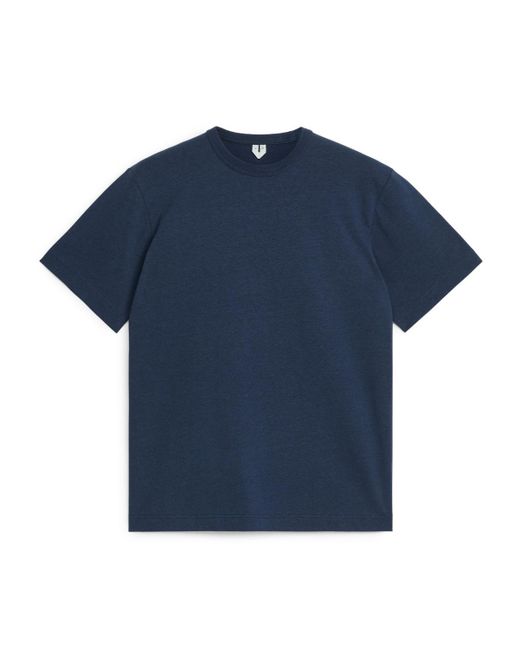 ARKET Blue Cotton Linen T-shirt for men