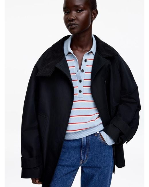ARKET Blue Knitted Polo Shirt