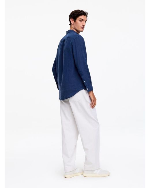ARKET Blue Relaxed Linen Shirt for men