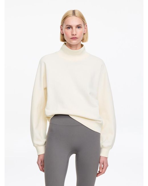 ARKET White Mock-Neck Terry Sweatshirt