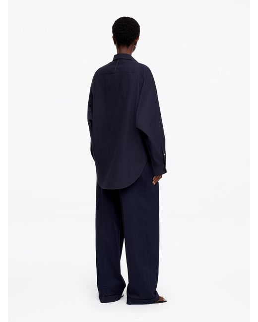 ARKET Blue Batwing-Sleeve Shirt