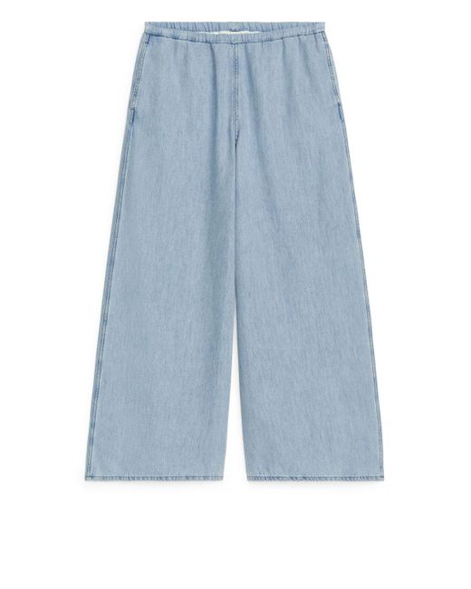 ARKET Blue Wide Denim Trousers