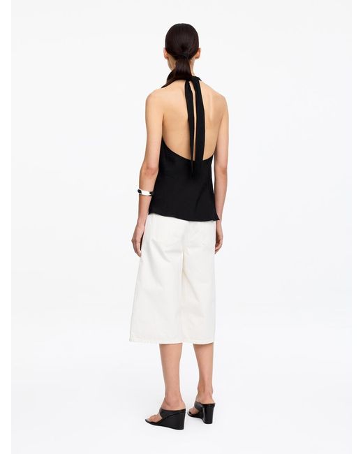ARKET Black Linen Blend Halterneck Top