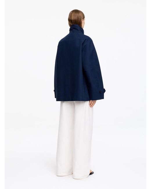 ARKET Blue Funnel-Collar Cotton Jacket