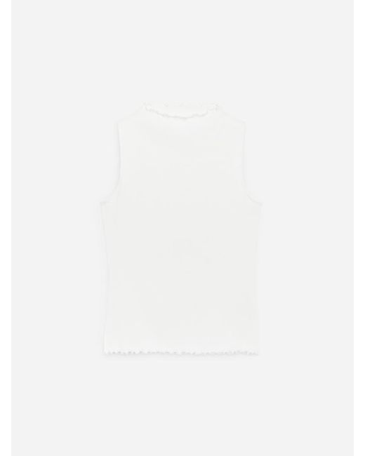 ARKET White Mock-Neck Ribbed Top