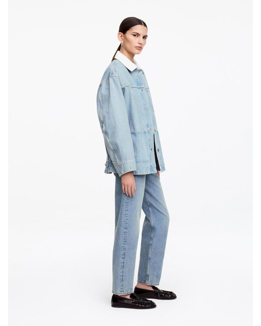 ARKET Blue Corduroy-Collar Denim Jacket