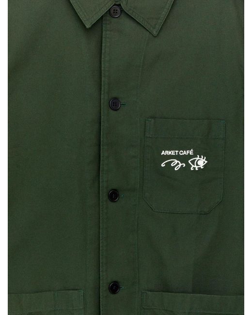 ARKET Green Café Cotton Overshirt for men