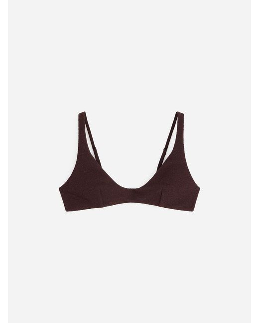 ARKET White V-Neck Bikini Top