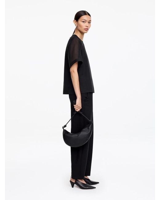 ARKET Black Cotton-Silk Top