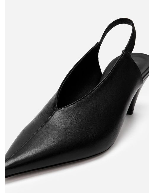 ARKET Black Slingback Leather Pumps