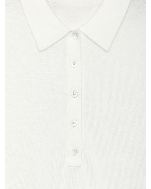 ARKET White Knitted Polo Shirt
