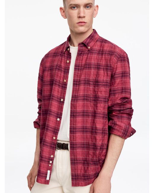 ARKET Red Regular Flannel Shirt for men