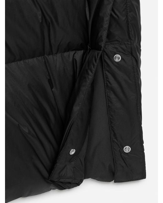 ARKET Black Upcycled Down Long Coat