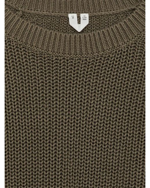 ARKET Green Rib-Knit Short-Sleeve Top