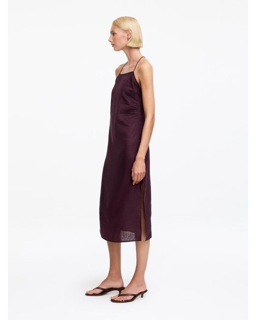 ARKET Red Linen Midi Dress