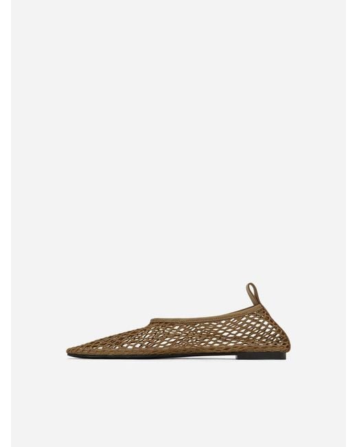 ARKET Brown Mesh Ballerina Flats