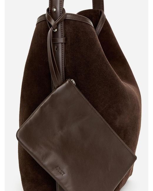 ARKET Blue Split Suede Bucket Tote
