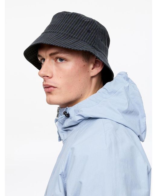ARKET Blue Checkered Bucket Hat for men