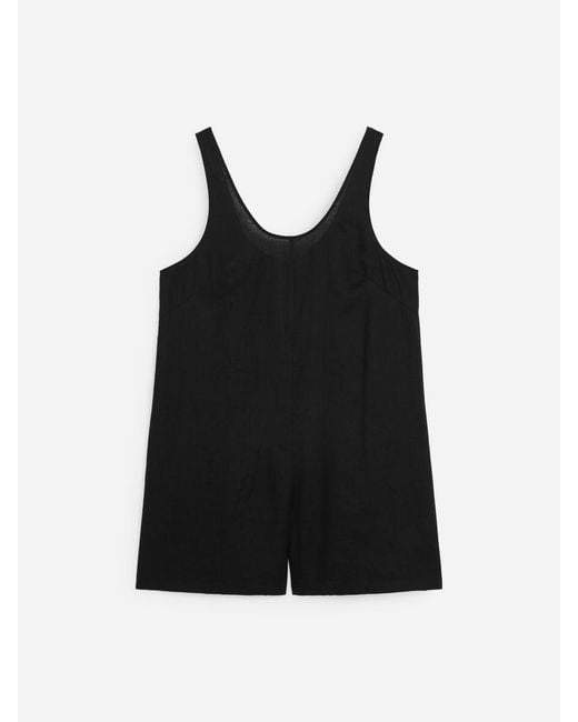ARKET Black Short Linen Jumpsuit