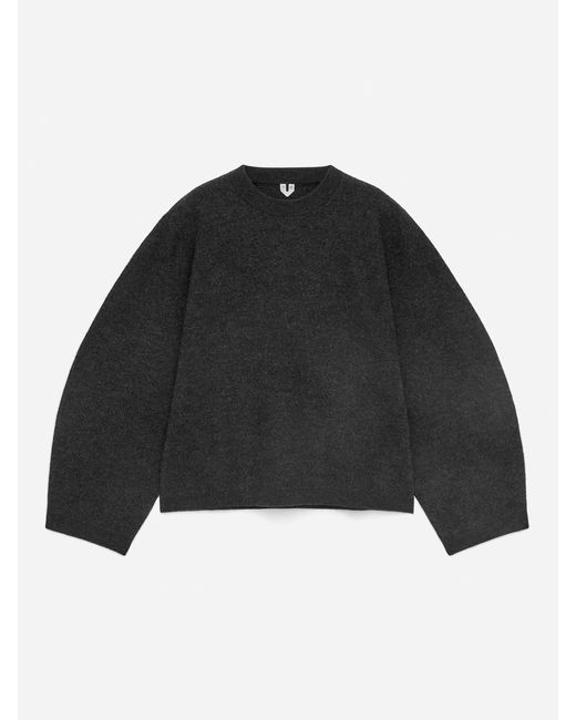 ARKET Black Boiled Wool Jumper