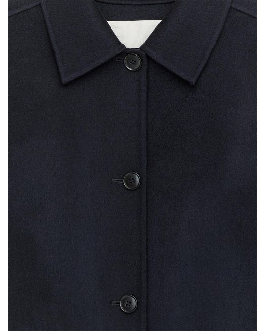 ARKET Blue Doublé Wool-Blend Overshirt