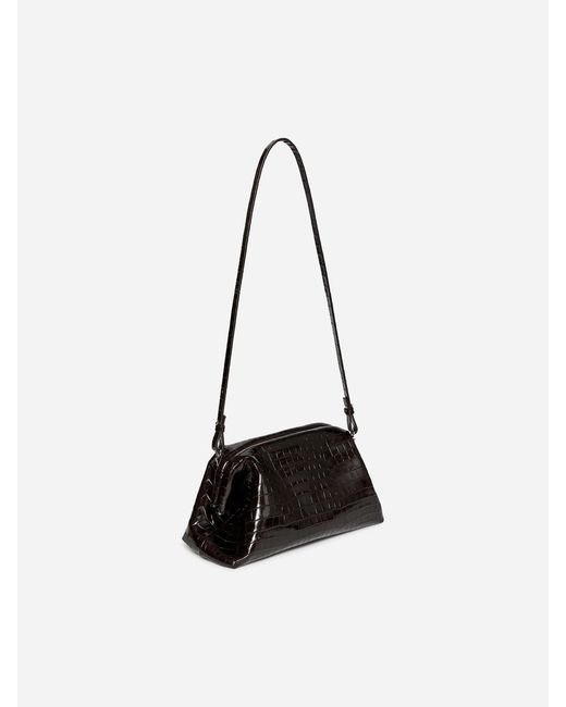 ARKET Black Croco-Embossed Clutch