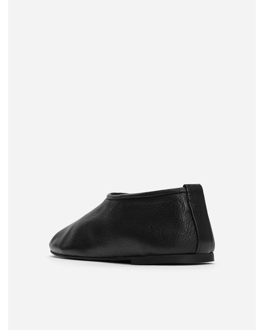 ARKET Black Leather Ballet Flats