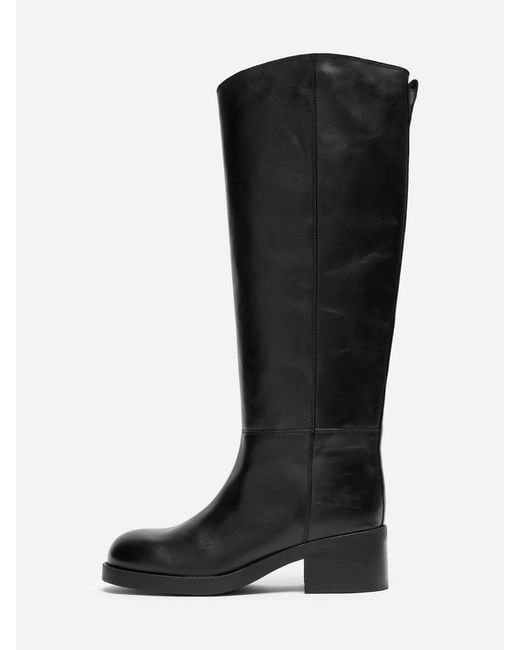ARKET Black Knee-High Leather Boots