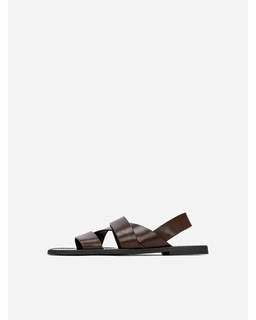 ARKET Purple Leather Strap Sandals