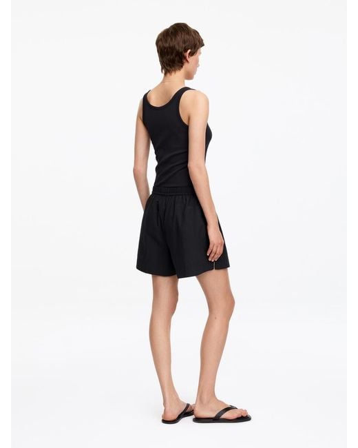 ARKET Black Drawstring Poplin Shorts