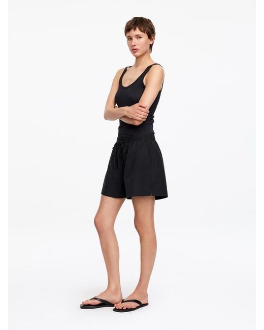 ARKET Black Drawstring Poplin Shorts
