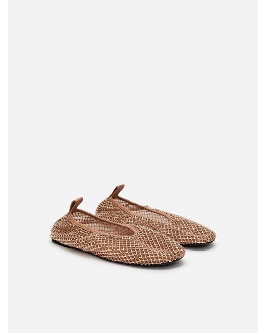 ARKET Blue Embellished Mesh Flats