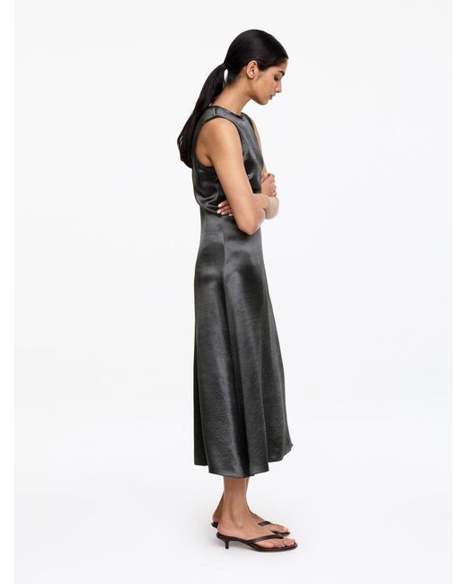 ARKET White Crushed Satin Midi Dress