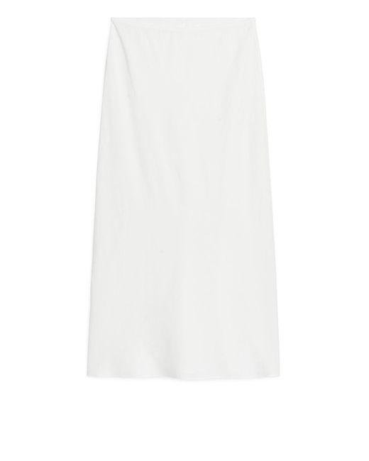 ARKET White Linen Blend Skirt