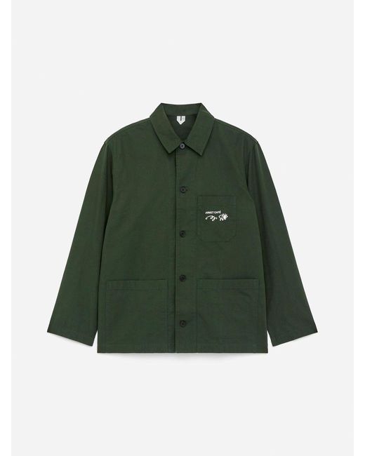 ARKET Green Café Cotton Overshirt for men