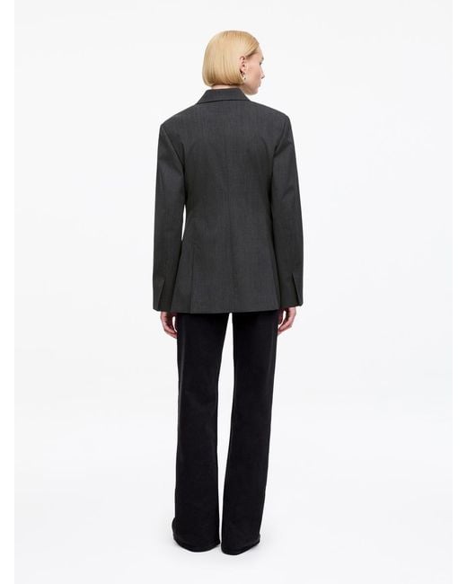ARKET Gray Wool-Blend Wrap Blazer