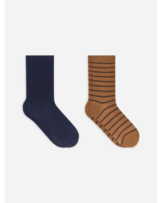ARKET Blue Cotton Socks Set Of 2