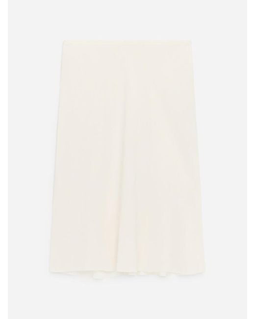 ARKET White Chiffon Midi Skirt